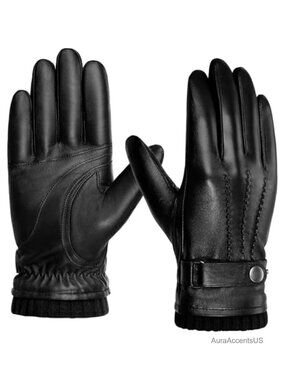 Sheepskin Leather Gloves Cashmere Lined Touchscreen Driving Winter